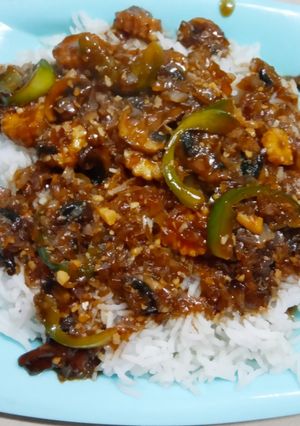 A picture of Mushroom Babycorn rice.