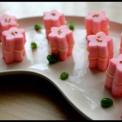 Sakura Cheese Hanpen for Girls' Day or a Cherry-Blossom Viewing Picnic A picture of Sakura Cheese Hanpen for Girls' Day or a Cherry-Blossom Viewing Picnic.