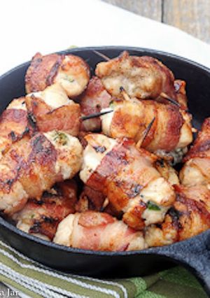 A picture of Bacon Wrapped Jalapeño Chicken Bites.