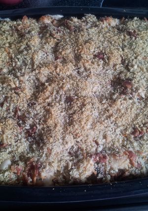 A picture of Chicken Bacon Alfredo Pasta Dish.