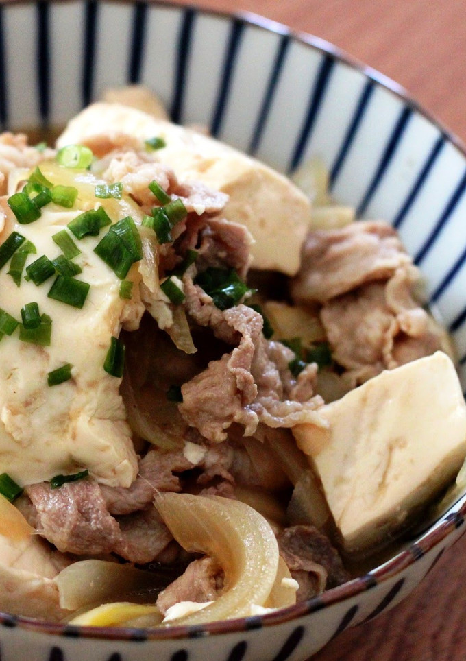 A picture of Incredibly Simple Pork and Tofu with Mentsuyu.