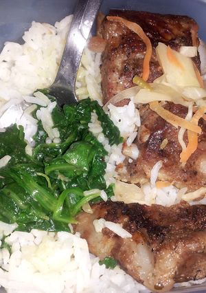 A picture of Mojo pork ribs tips.