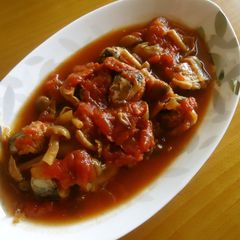 A picture of Red Sardines Simmered with Tomatoes.