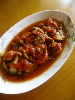 A picture of Red Sardines Simmered with Tomatoes.