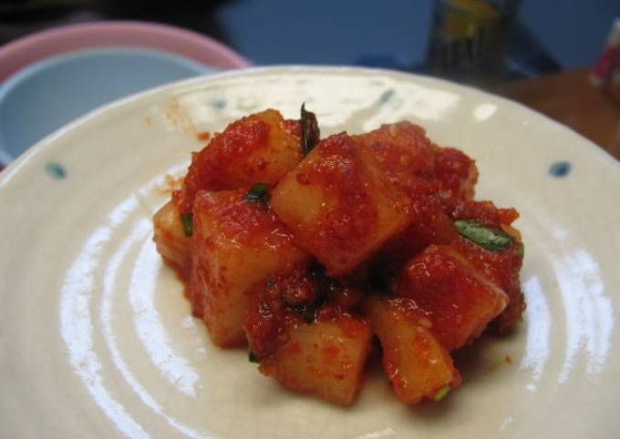 Recipe of Super Quick Homemade Easy Daikon Radish Kimchi Stock