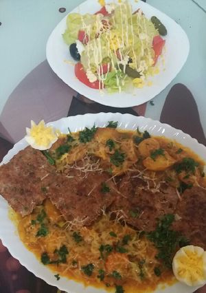 صورة لوصفة لحم مرحی محشی بالدجاج