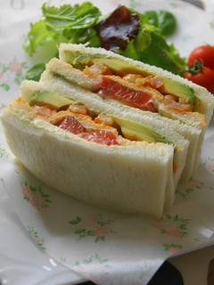 A picture of Extravagant Caprese, Shrimp, and Avocado Sandwich.
