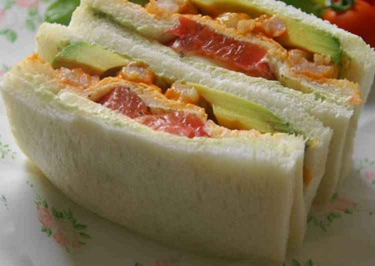 Extravagant Caprese, Shrimp, and Avocado Sandwich