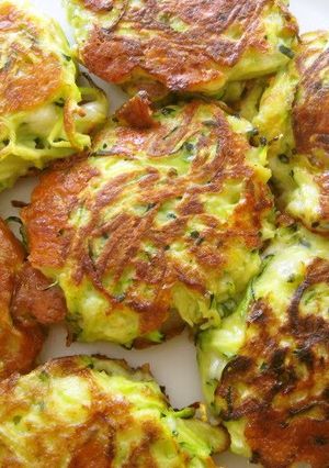 A picture of Easy Turkish Cooking! Zucchini & Cheese Fritters.