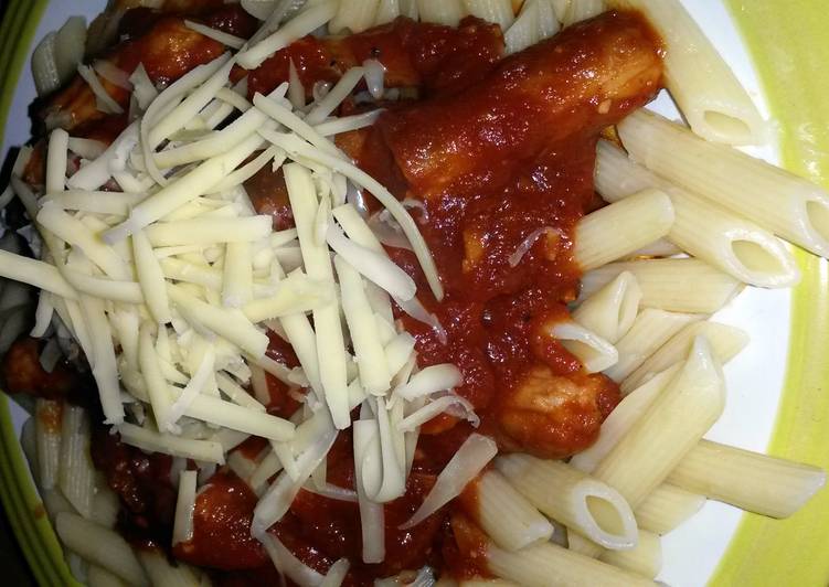 chilli sausage and mushroom pasta