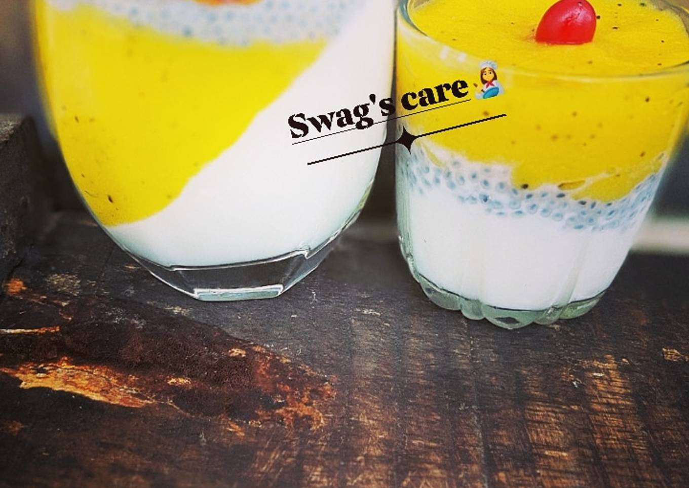 Pannacotta with mango sauce and basil seeds