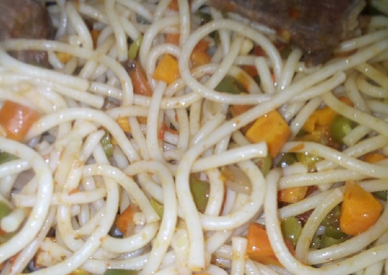 Spaghetti with veggies