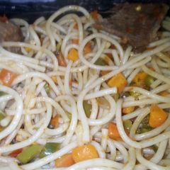 Spaghetti with veggies A picture of Spaghetti with veggies.