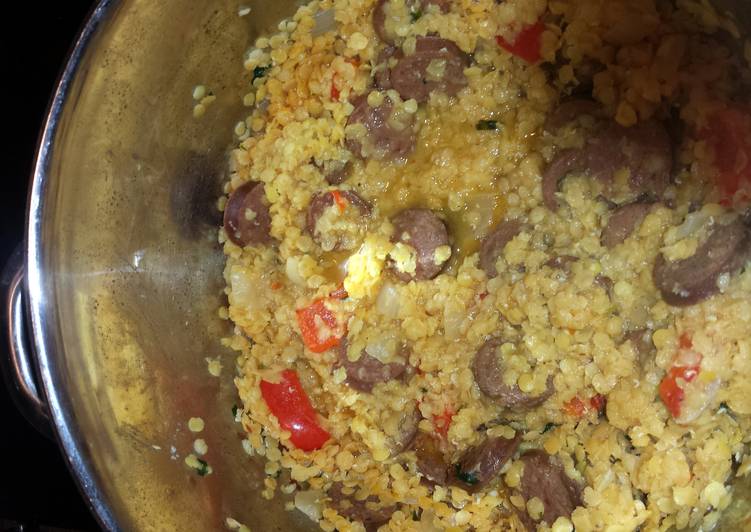 Recipe of Homemade Red lentils and spicy sausage