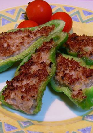 A picture of Meat Stuffed Peppers.