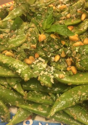 A picture of Sugar Snap Pea With Parmigiano Salad.