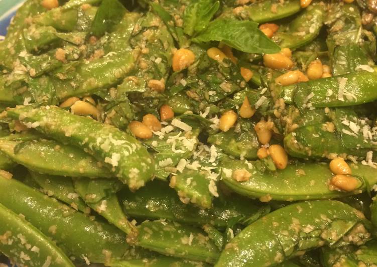 Recipe of Quick Sugar Snap Pea With Parmigiano Salad