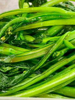 A picture of Sautéed Yu Choy (aka Choy Sum).