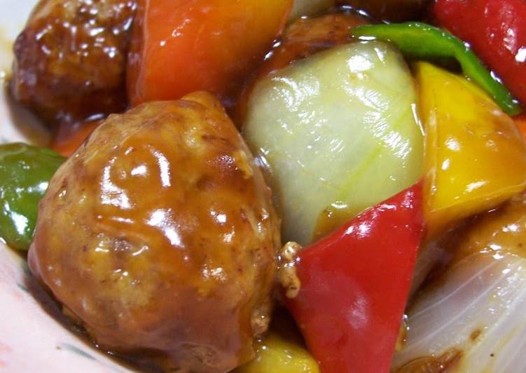 Yum! Sweet and Sour Pork Style Meatballs in Sweet Vinegar Ankake Sauce