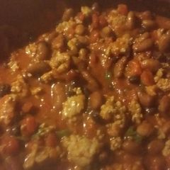 A picture of Simple Turkey Chili in the Crock Pot.