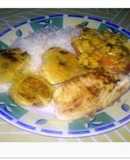 Tilapia al horno con vegetales en salsa de maracuyá