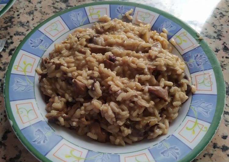 Risotto de setas y manzana