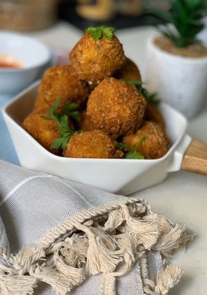صورة لوصفة كرات البطاطس بالجبنه 😋😍