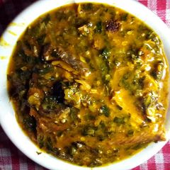 A picture of Seafood ogbono soup.