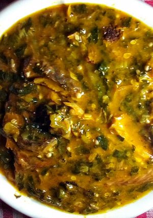 A picture of Seafood ogbono soup.