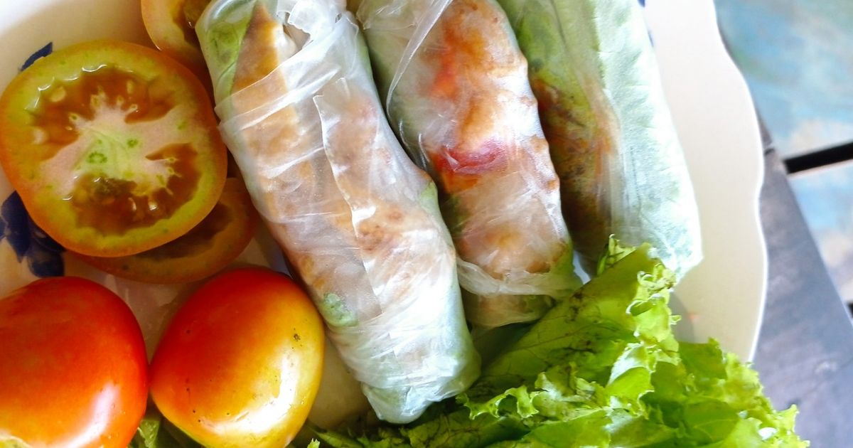 Tempe penyet bungkus rice paper