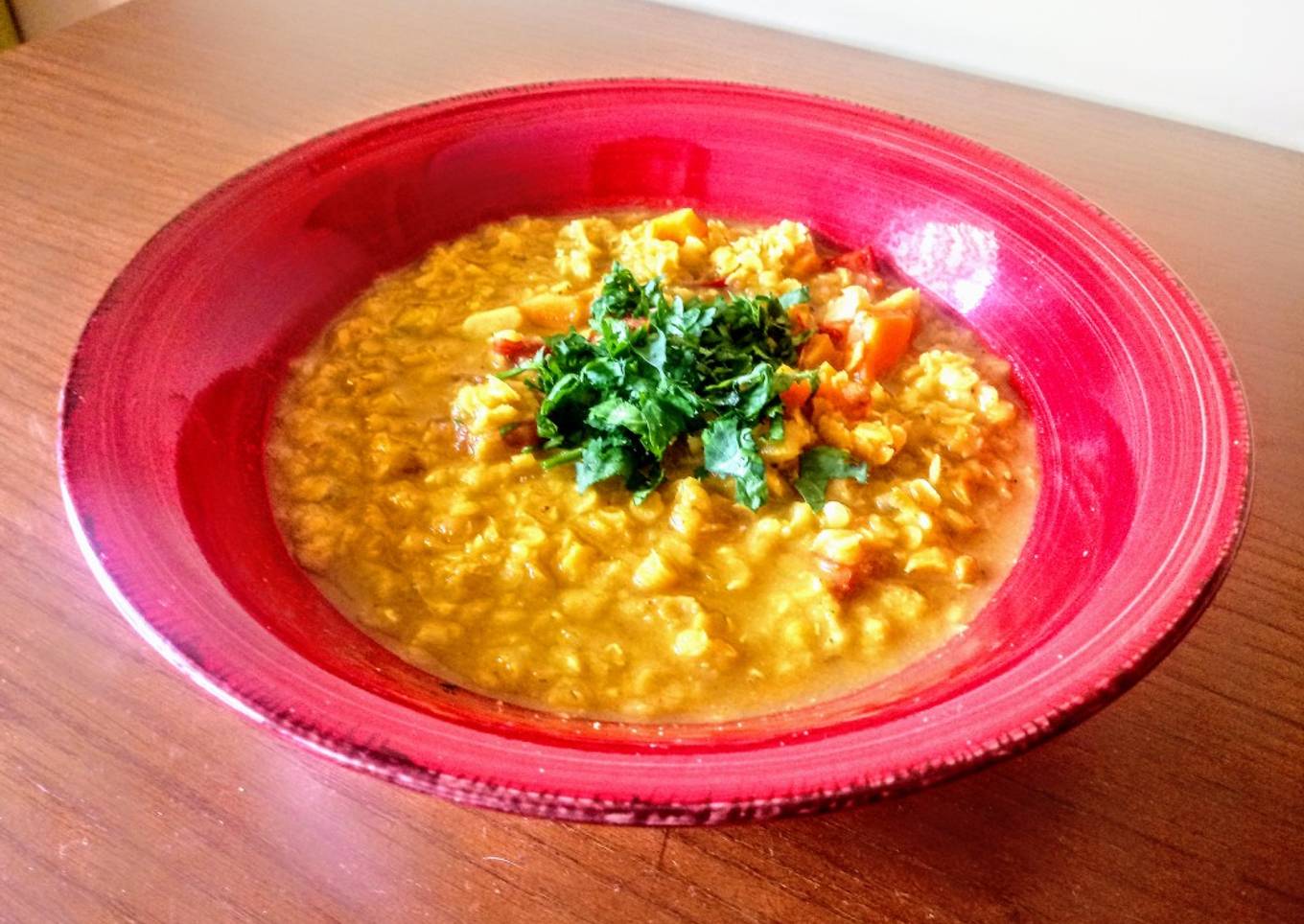 Dhal de lentejas rojas (sin picante)