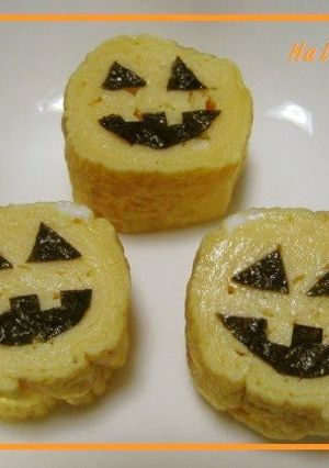 A picture of Easy Jack-O'-Lantern Shaped Tamagoyaki.
