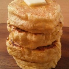 A picture of Thick Chewy Pancakes Made with Silken Tofu.