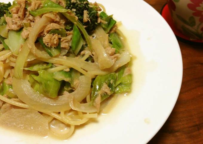 Spring Cabbage & Tuna Soy Milk Pasta