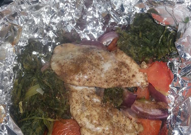 Recipe of Tasty HCG diet meal 4: baked chicken and spinach pocket