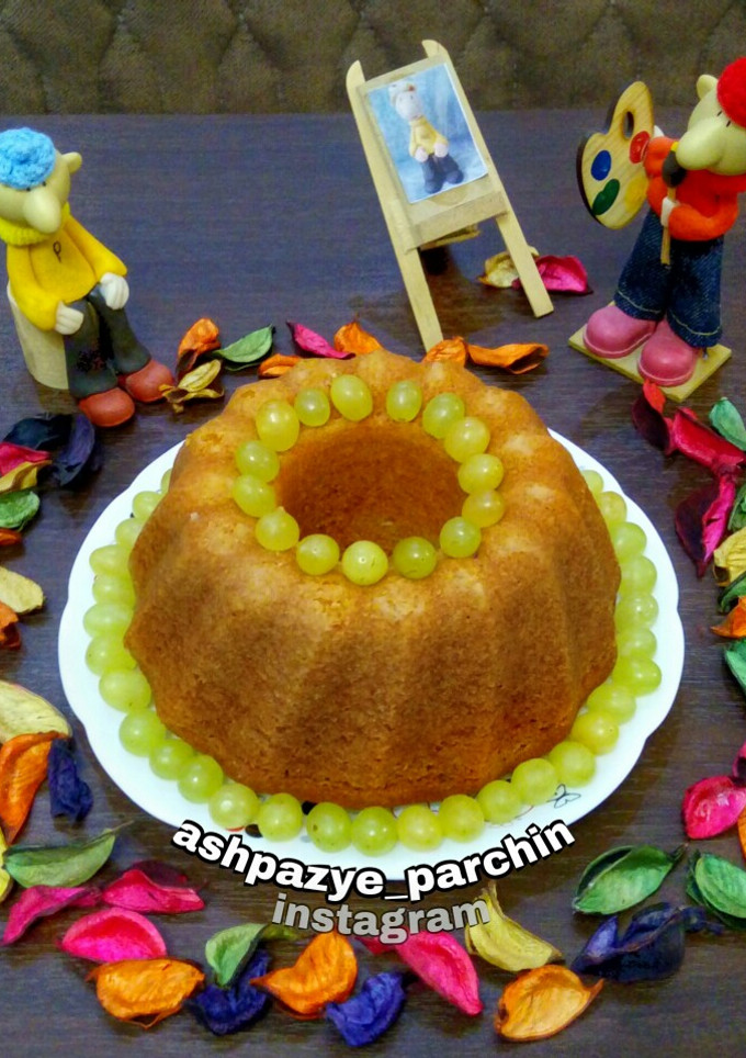 عکسی از دستور کیک انگور بدون فر 🌸