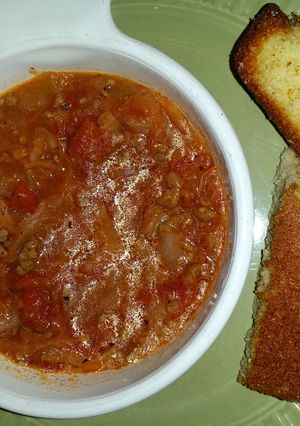 A picture of Becky's Beef Goulash.