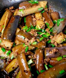 cà tím xào thịt