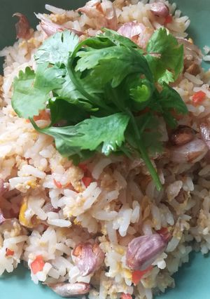 รูปของ ข้าวผัดไข่กระเทียม#งบ60บาท