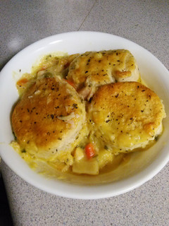 A picture of Sarah's Kickin Chicken and biscuit casserole.