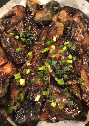 Hình của món Cà tím, miso nướng giấy nến.