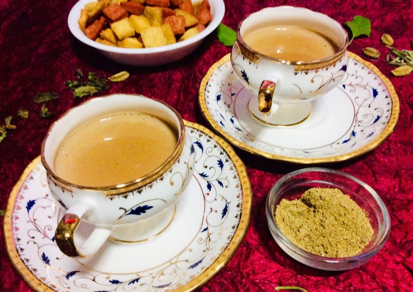 Ginger, cardamom masala tea or chai