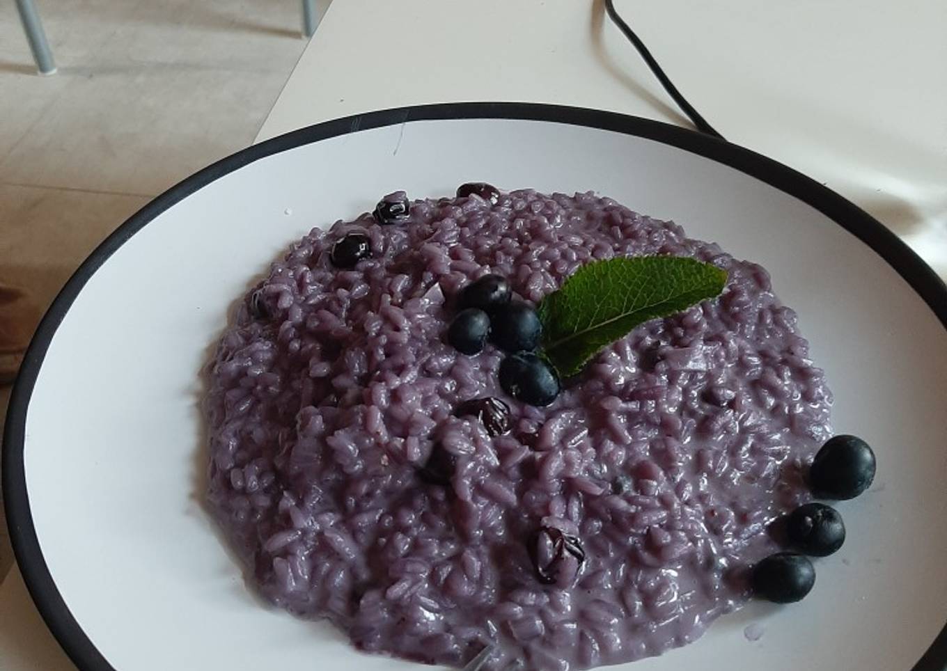 Blueberries risotto