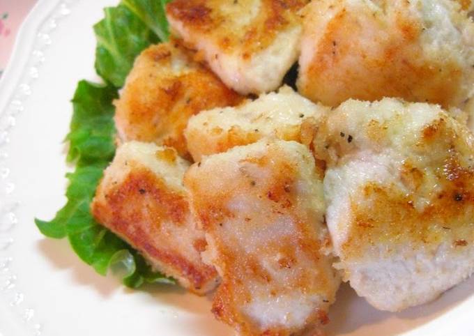 Pan-fried Chicken with Garlic Cheese Panko Recipe
