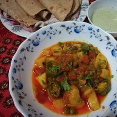 A picture of Allu matar Ki sabzi.