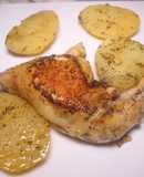 Contramuslos de pollo con patatas y limón