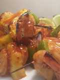Chili Teriyaki Shrimp and Pineapple kabobs