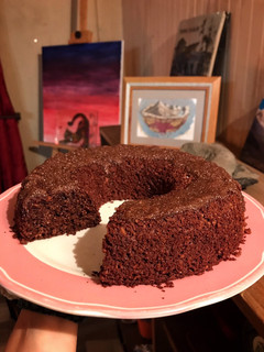 Una foto de Queque de avena, chocolate y manzana