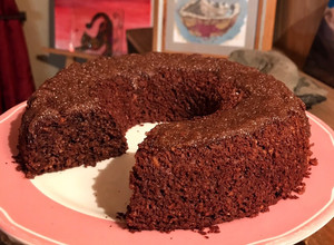 Una foto de Queque de avena, chocolate y manzana