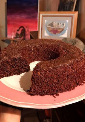 Una foto de Queque de avena, chocolate y manzana